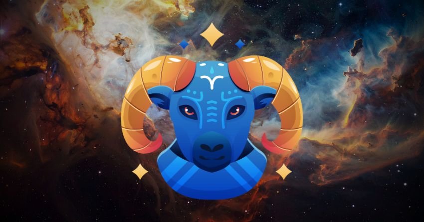 Aries zodiac sign illustration with the title "These Zodiac Signs Are Aries' Soulmates"