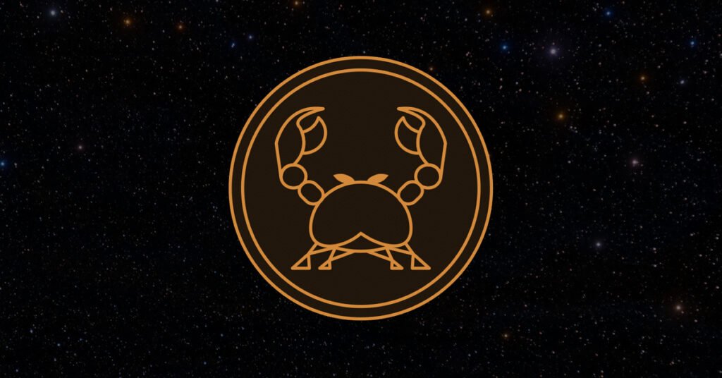 Cancer zodiac sign and tarot cards revealing the past, present, and future