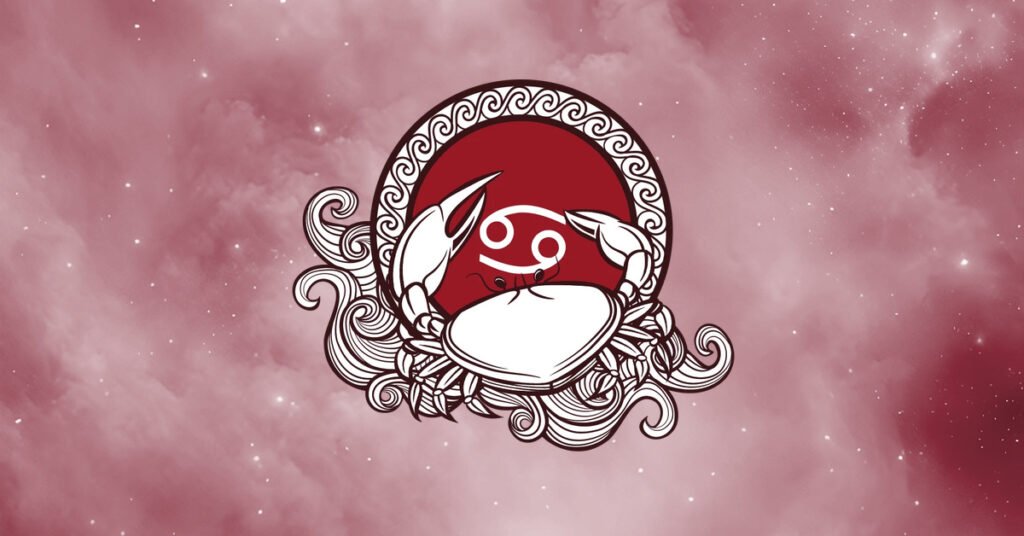 Cancer zodiac sign illustration with a cosmic background
