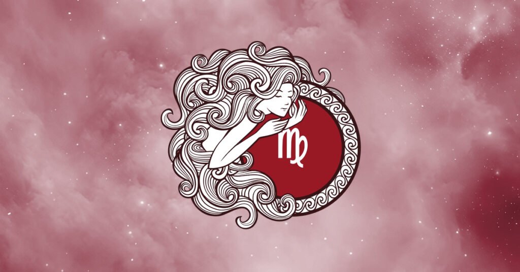 Virgo zodiac sign illustration with a cosmic background
