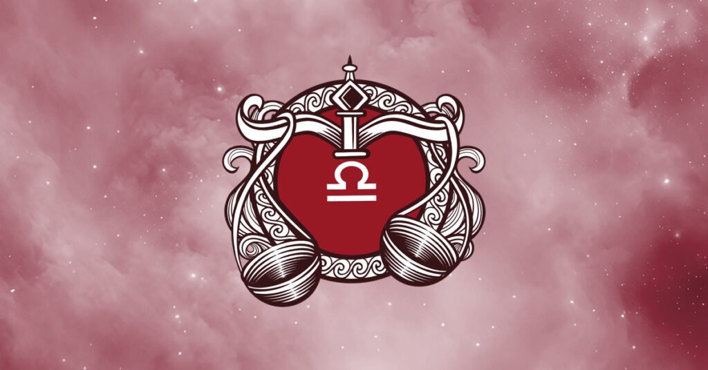 Libra zodiac sign illustration with a cosmic background