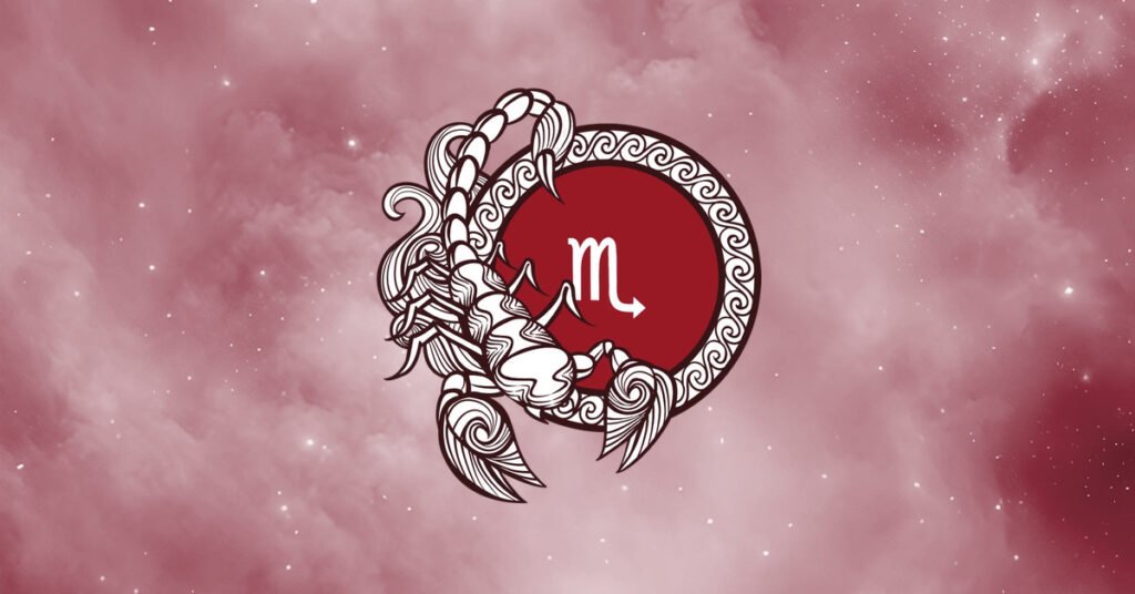 Scorpio zodiac sign illustration with a cosmic background