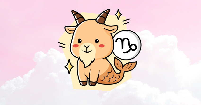 Cute Capricorn zodiac illustration with the title "The 3 Zodiac Signs Capricorn Has Unfinished Business With From a Past Life"